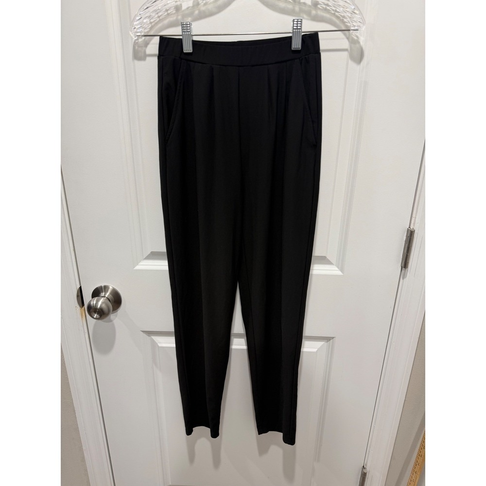 Leith Womens Tapered Trousers Pleated Front Black XXS